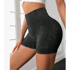 LIKE SHOP - Calza Short Deportivo Mujer Push Up Frunce Tiro Alto Gym 005