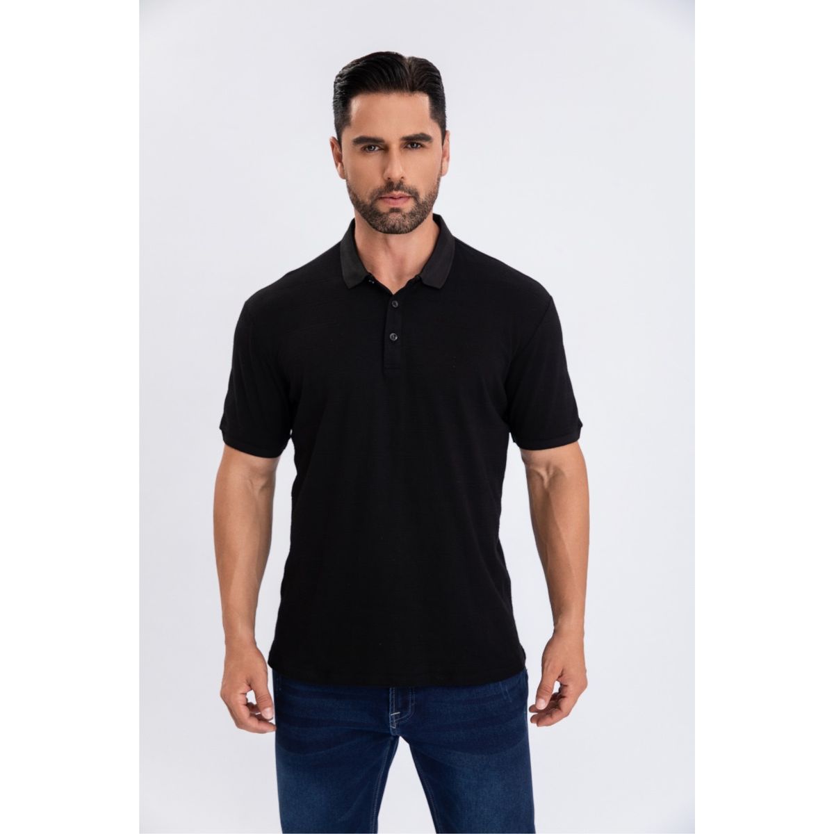 LOOK SHOP - Camisa Breeze Slim Fit, Hombre Verano. Cuello V, Botones 6284