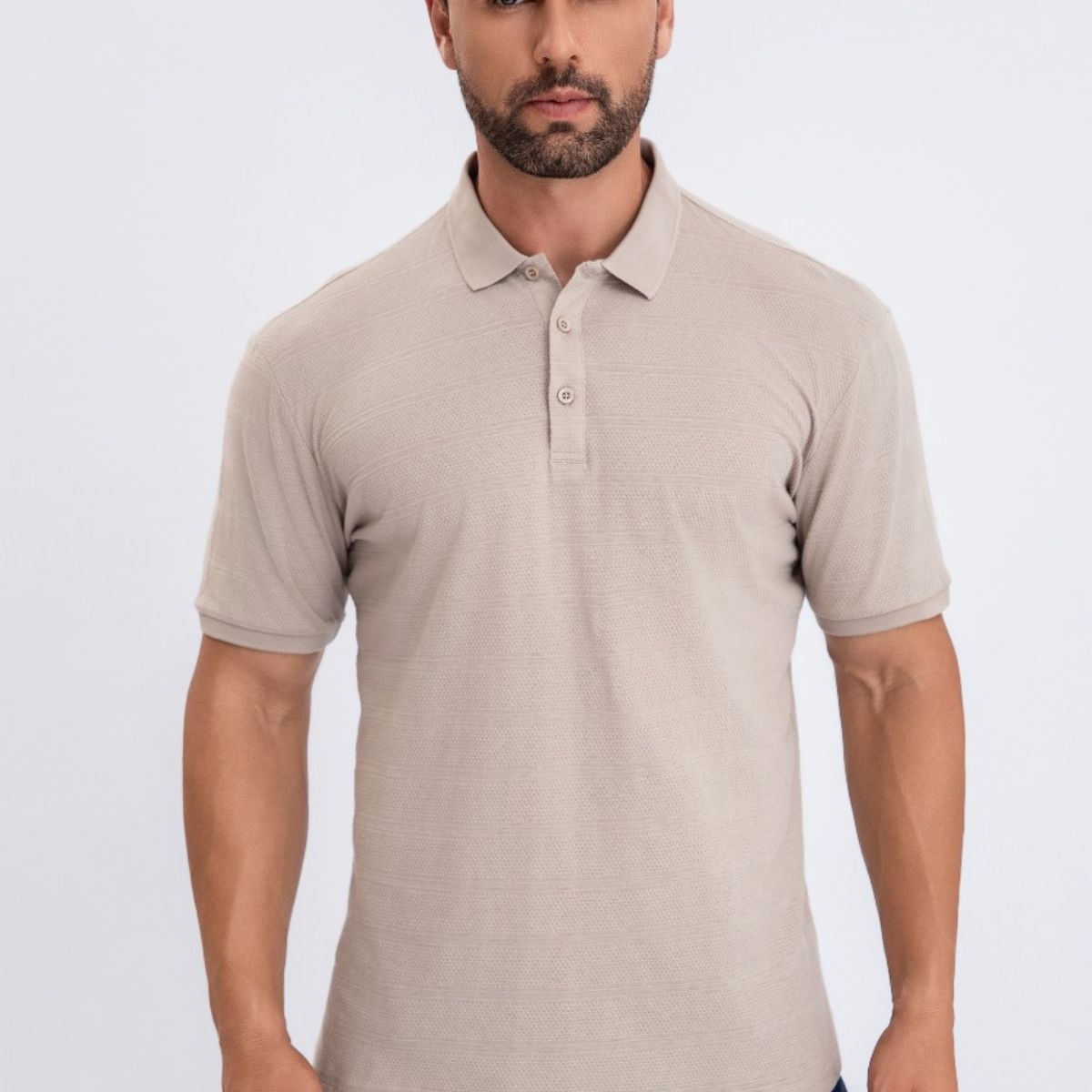LOOK SHOP - Camisa Breeze Slim Fit, Hombre Verano. Cuello V, Botones 6284