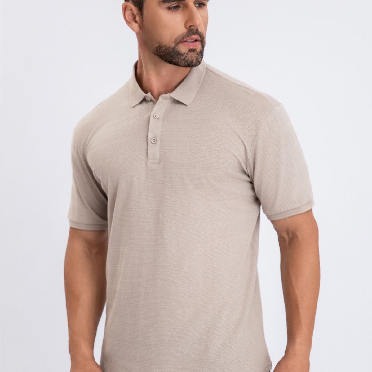 LOOK SHOP - Camisa Breeze Slim Fit, Hombre Verano. Cuello V, Botones 6284