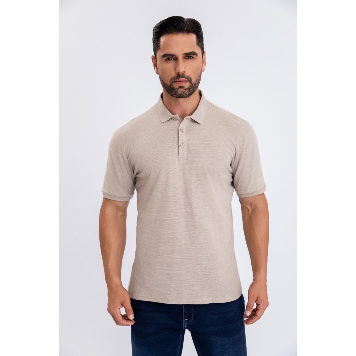 LOOK SHOP - Camisa Breeze Slim Fit, Hombre Verano. Cuello V, Botones 6284