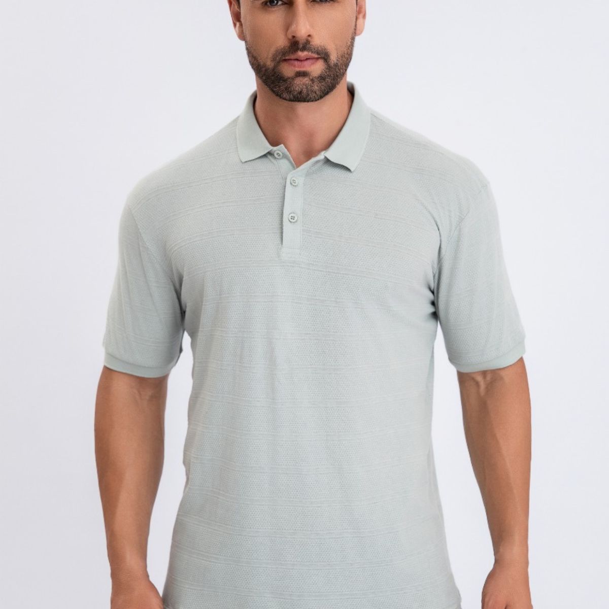 LOOK SHOP - Camisa Breeze Slim Fit, Hombre Verano. Cuello V, Botones 6284