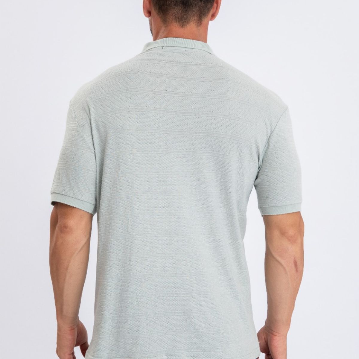 LOOK SHOP - Camisa Breeze Slim Fit, Hombre Verano. Cuello V, Botones 6284