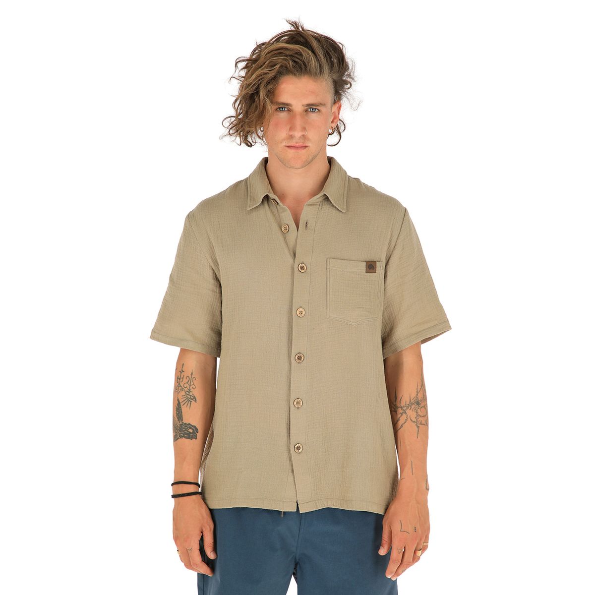 BUFFALO CHILE - Guayabera Caqui Hombre Buffalo