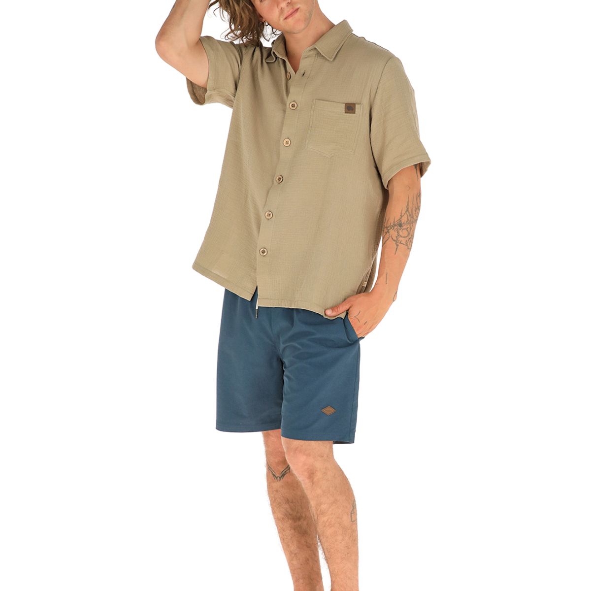 BUFFALO CHILE - Guayabera Caqui Hombre Buffalo