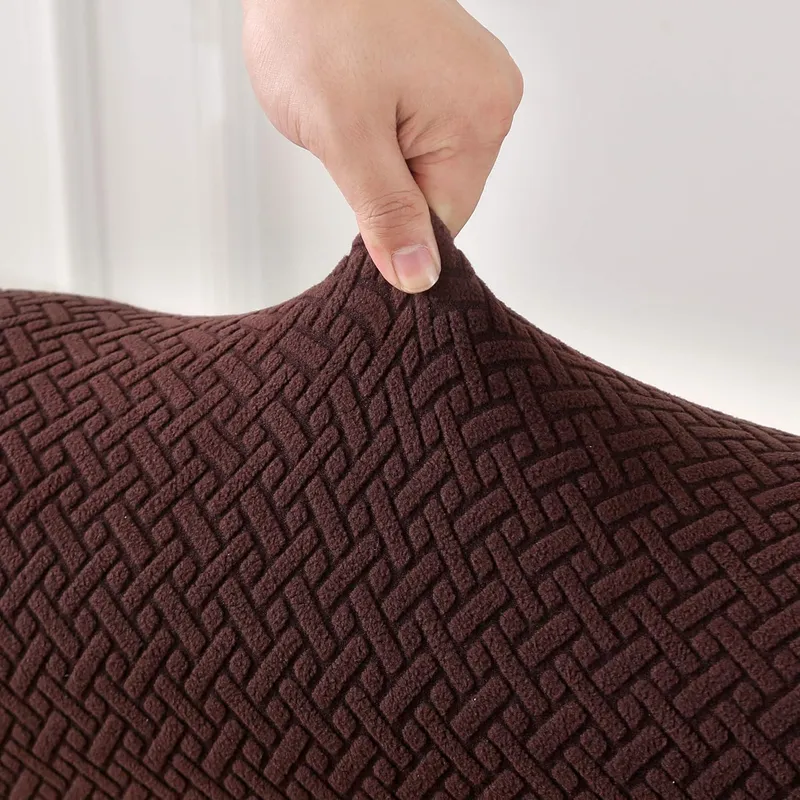 GENERICO - FUNDA TEXTURIZADA PARA SOFA SECCIONAL TIPO L 3 + 3 CUERPO DISEÑO EN T COLOR CAFE OSCURO TF