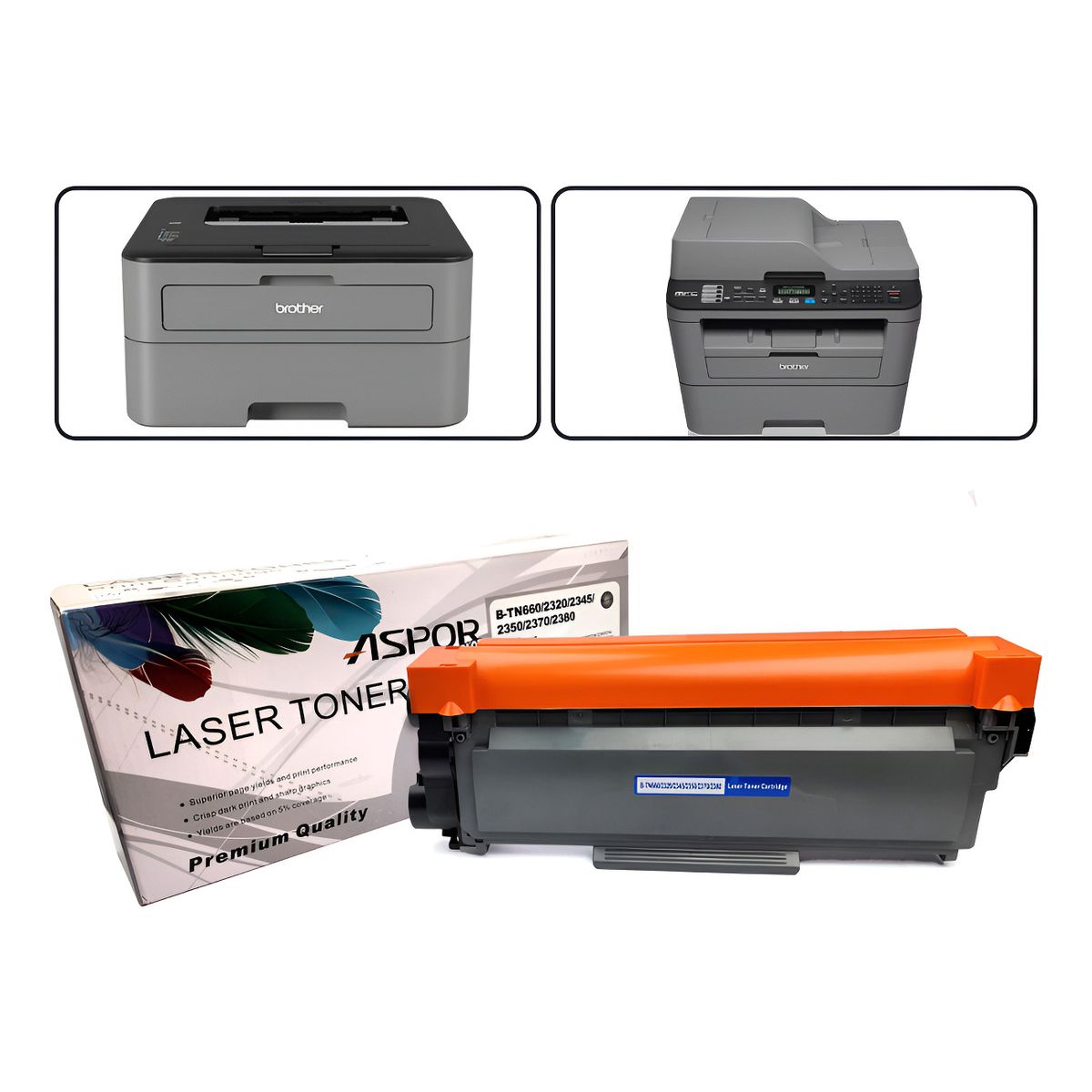 HOMEBRANDT - Toner Alternativo Compatible Con Brother TN 660 2320 2345 2350 2370 2380