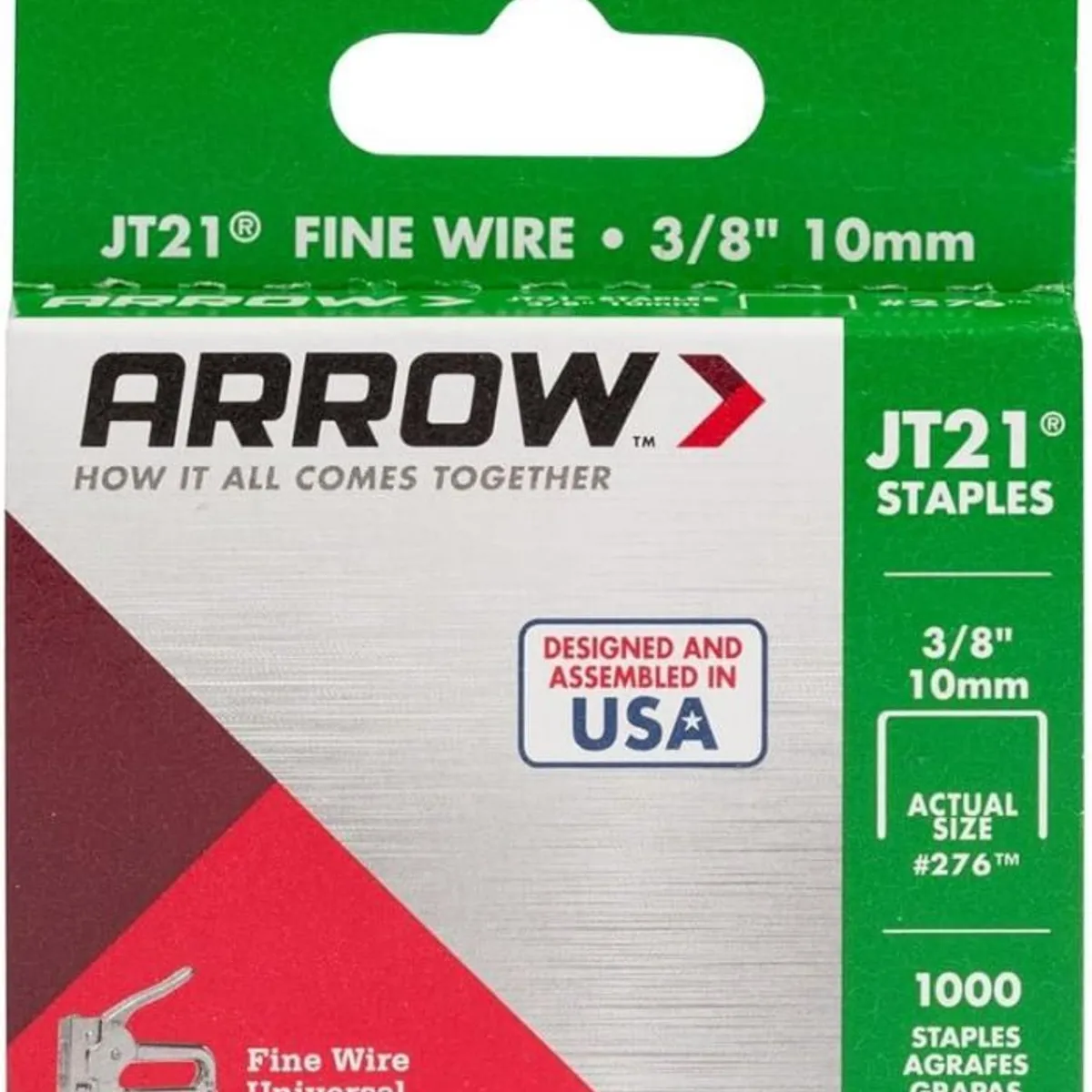 ARROW - Grapas para grapadora industrial Arrow 276 3/8 - 10MM x 1000 unidades