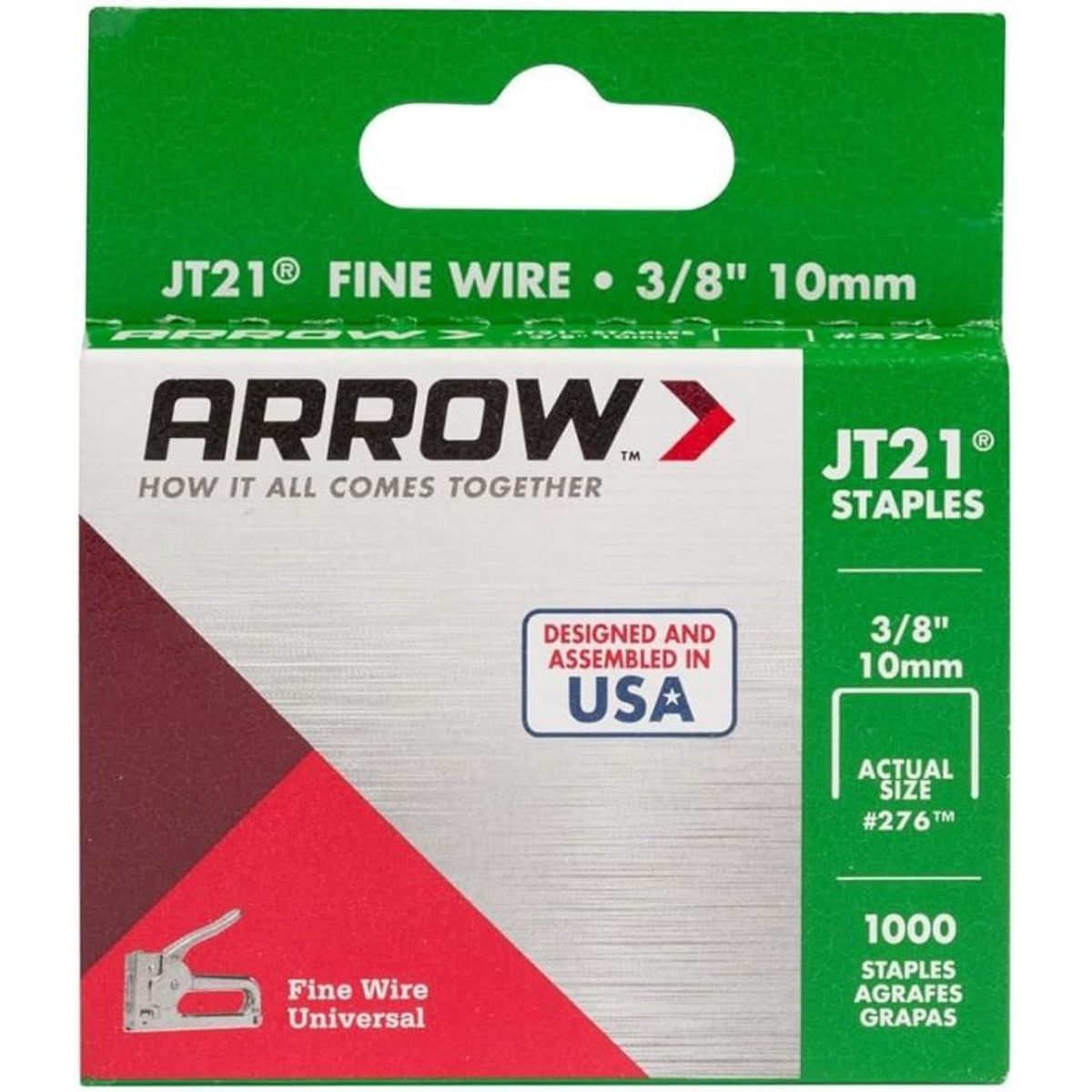 ARROW - Grapas para grapadora industrial Arrow 276 3/8 - 10MM x 1000 unidades