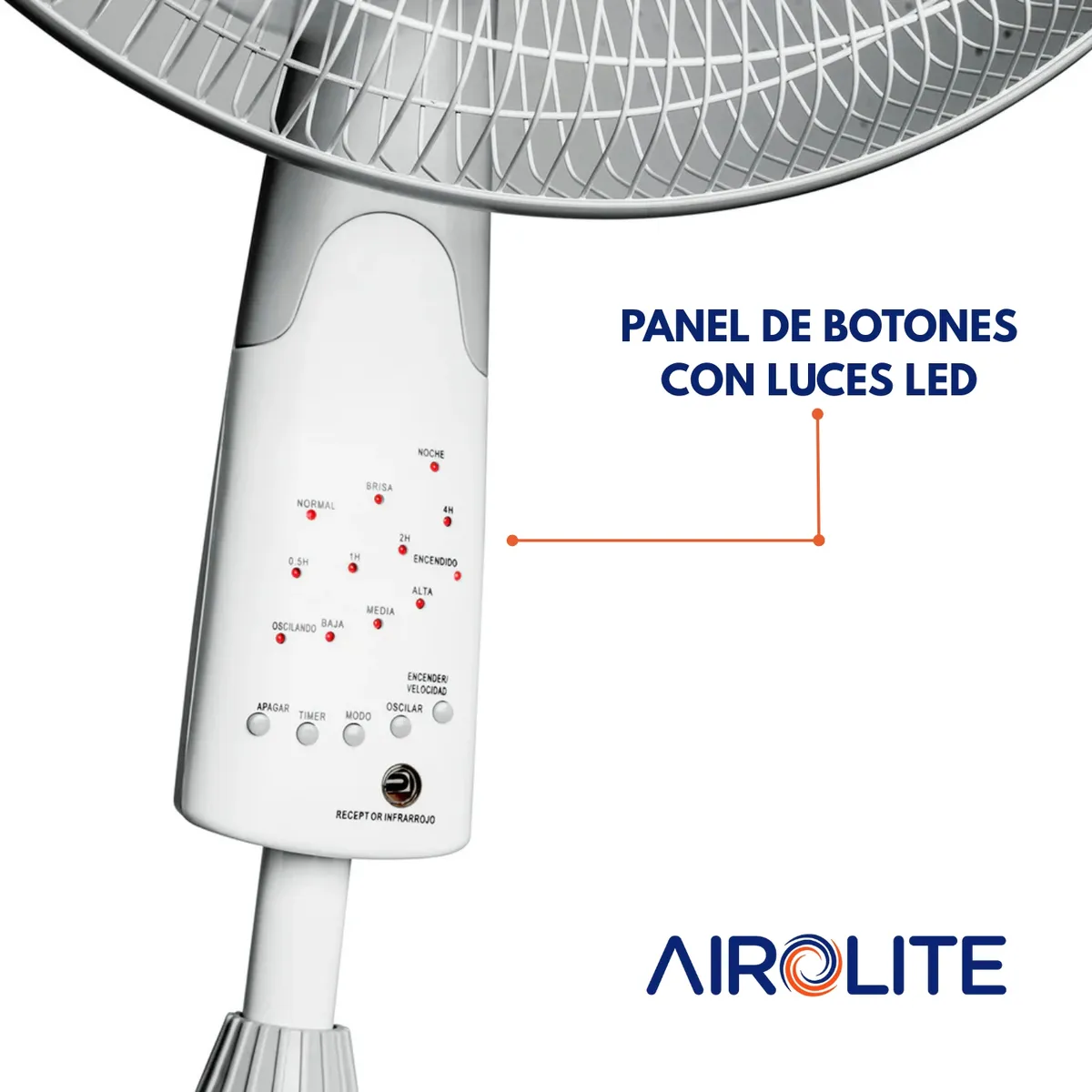 AIROLITE - Ventilador Pedestal Pie Silencioso 16 C/r  V16p6r Airolite
