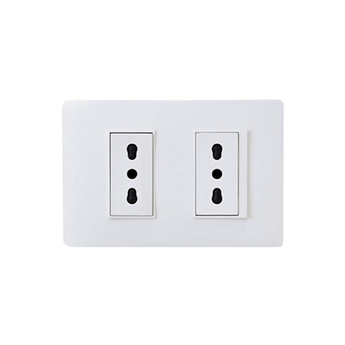 BTICINO - Enchufe Doble Bticino 2P+T 10-16A Bipaso Blanco Armado Luzica