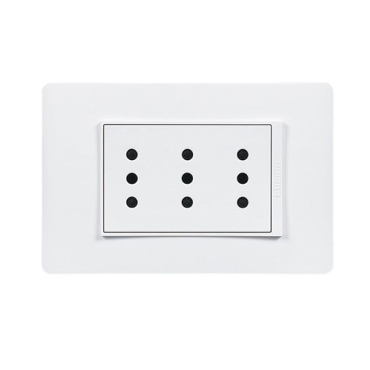 BTICINO - Enchufe Triplex Bticino 2P+T 10A Blanco Armado Luzica