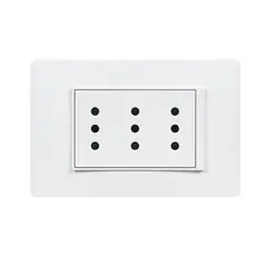 BTICINO - Enchufe Triplex 2P+T 10A Blanco Armado Luzica