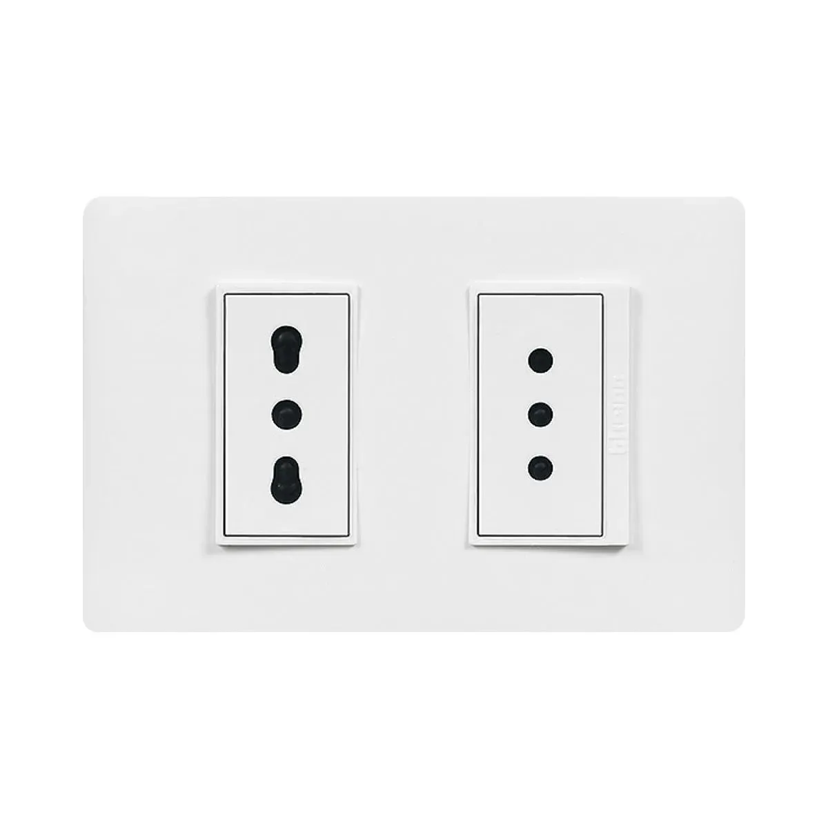 BTICINO - Enchufe Bticino 2P+T10 + 2P+T 10-16 Armado Blanco Luzica