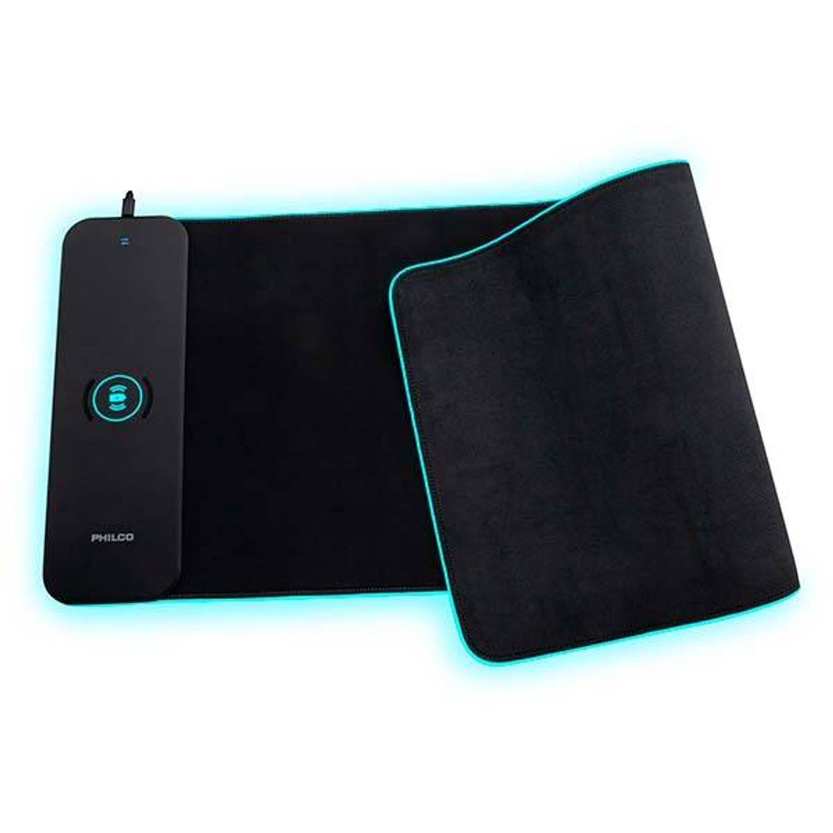 PHILCO - Mouse Pad Gamer Philco XL 80x30cm Grosor 4mm Contorno RGB Carga Inalámbrica Color Negro