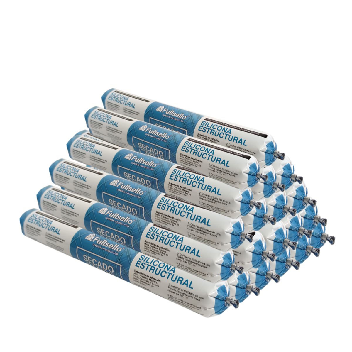 FULLSELLO - 20X SILICONA ESTRUCTURAL NEGRA PATE 600ML FULLSELLO