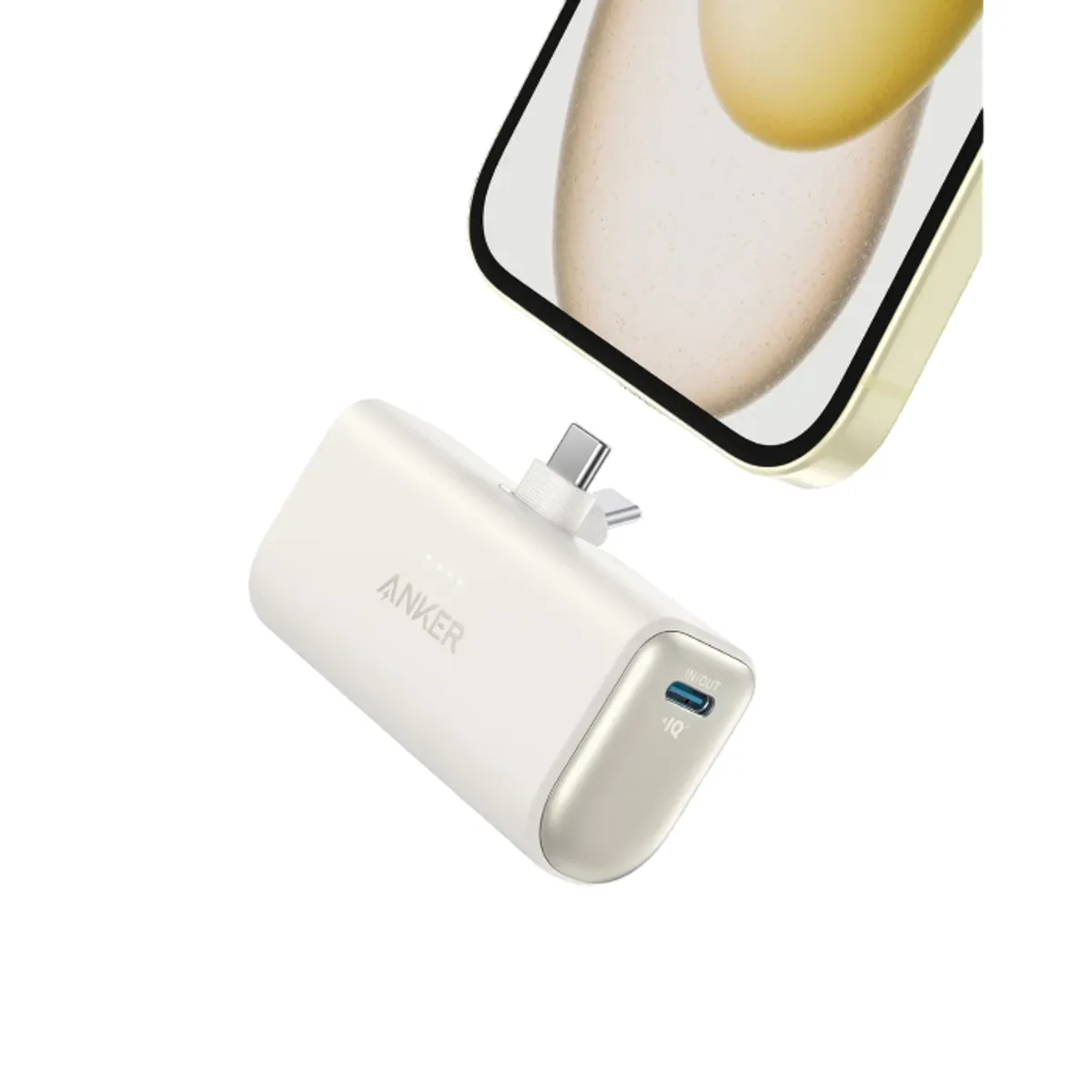 ANKER - Anker Power Bank Nano A1653H21, 5000 mAh, 22.5W, USB-C, Carga Rápida, para Smartphones y Tablets, Blanco