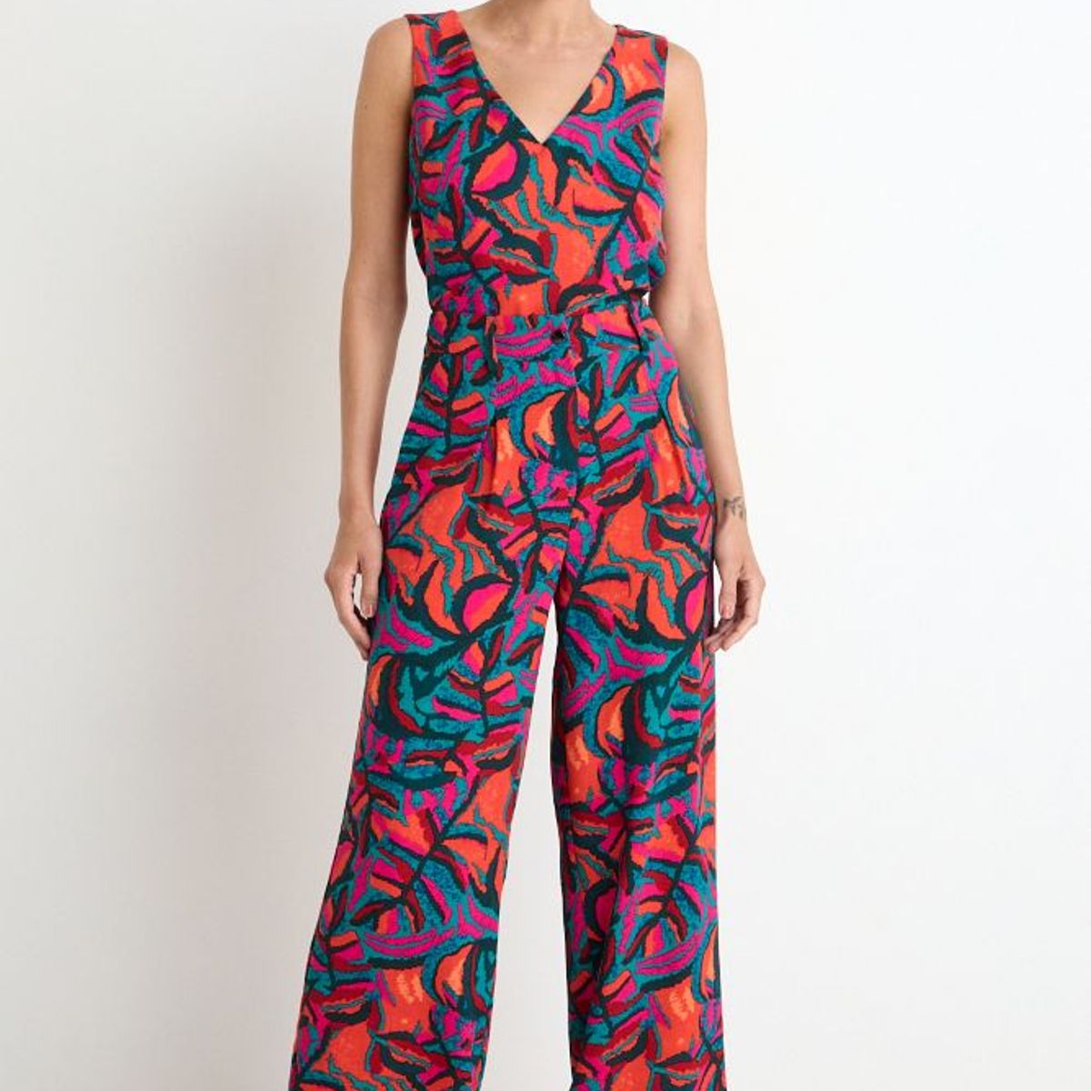 ASH - Pantalon Palazzo Fantasia Mujer Rojo Ash