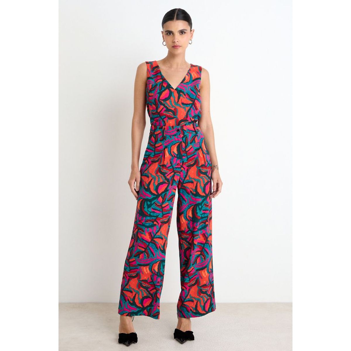 ASH - Pantalon Palazzo Fantasia Mujer Rojo Ash