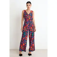 ASH - Pantalon Palazzo Fantasia Mujer Rojo