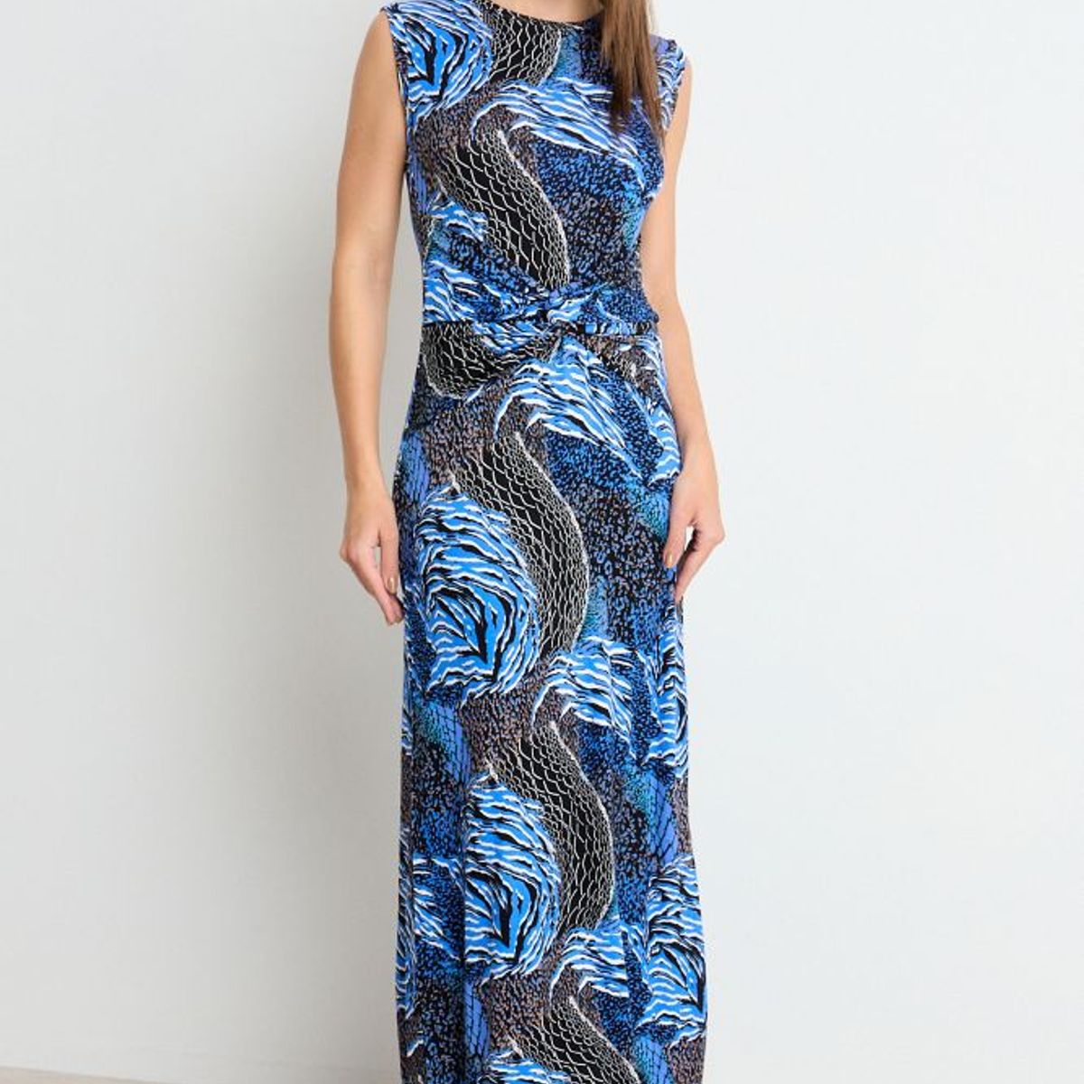 ASH - Vestido Largo Sin Mangas Print Mujer Negro Ash