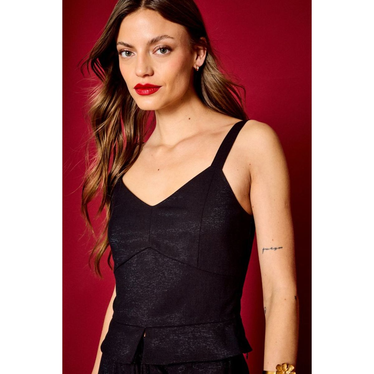 IO - Blusas Sin Manga Mujer Negro Io