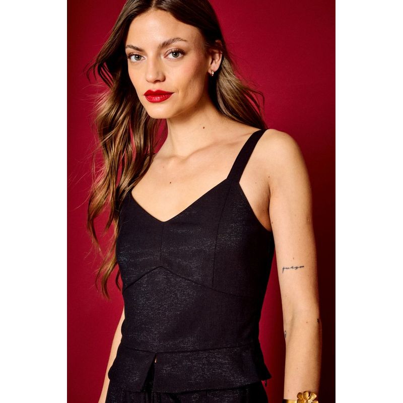 IO - Blusas Sin Manga Mujer Negro Io