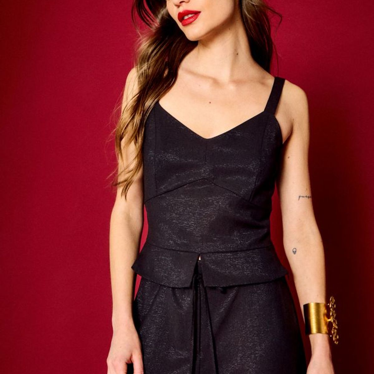 IO - Blusas Sin Manga Mujer Negro Io