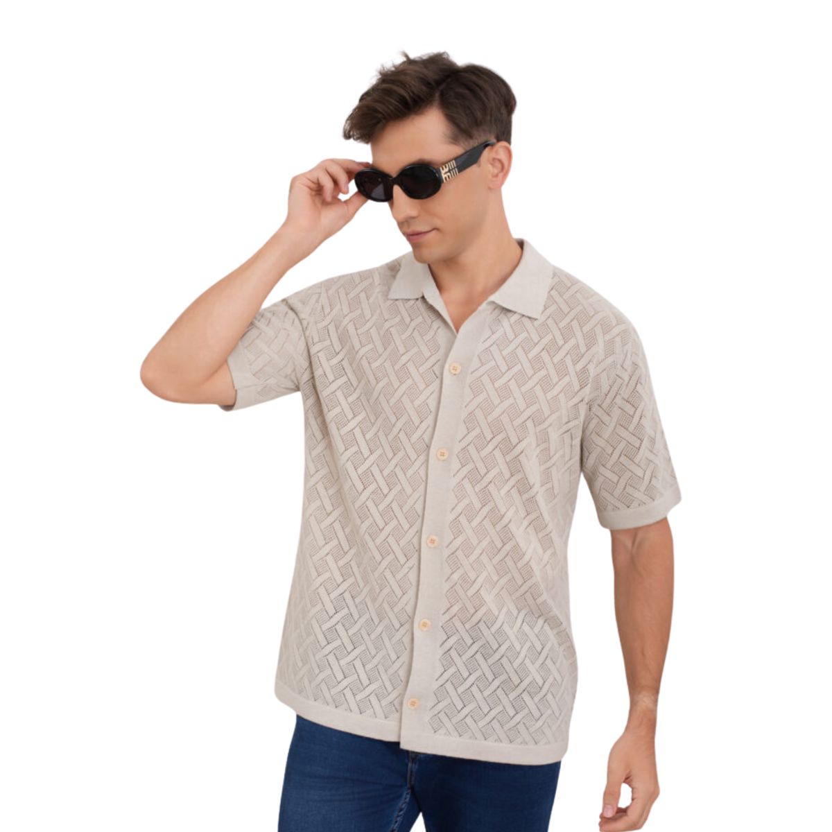 D'JOE - Camisa Tejida Hombre New York