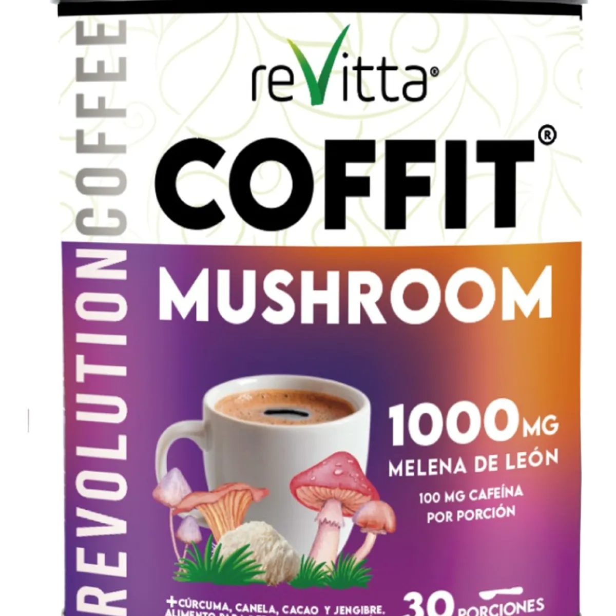 REVITTA WELLNESS - Café Coffit Mushroom + Melena De León 300g. Hongo Adaptógeno