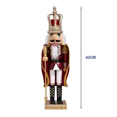 GENERICO - Soldado Cascanueces Decorativo de Madera 42 cm – Figura Navideña