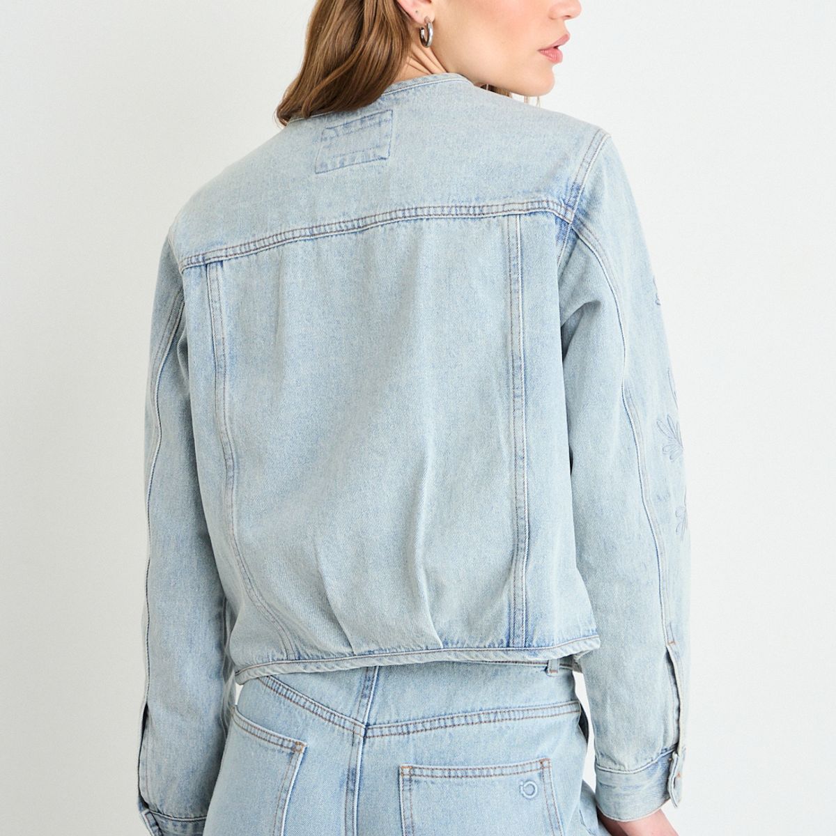 IO - Chaqueta Mezclilla Mujer Celeste Io