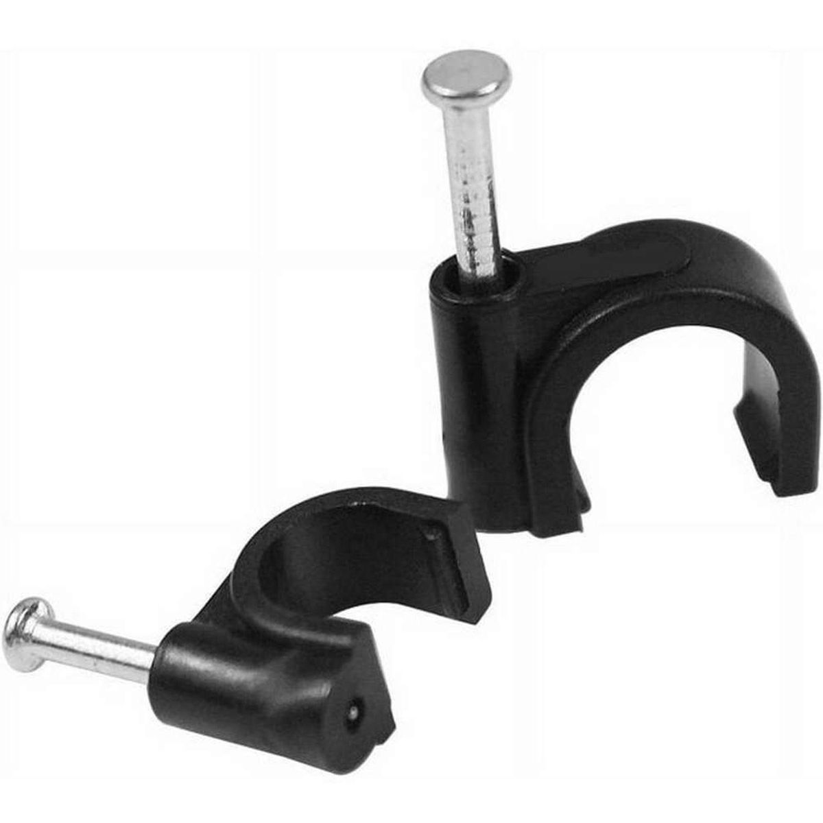 GEN - 25X Grampa Grapa Clavo Para Cable De Red Cat6 Coaxial Pinza - Negro
