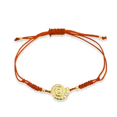 COGGIOLA - Pulsera Caracol Enchapado Oro 18K Cordón Rojo