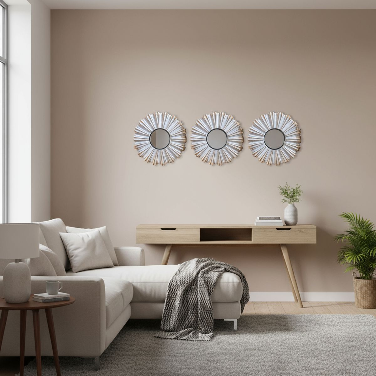 GENERICO - SET DE TRES ESPEJOS DECORATIVOS MODERNO