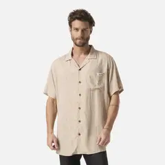 HAKA HONU - Camisa Hombre Linaje Print Taupe