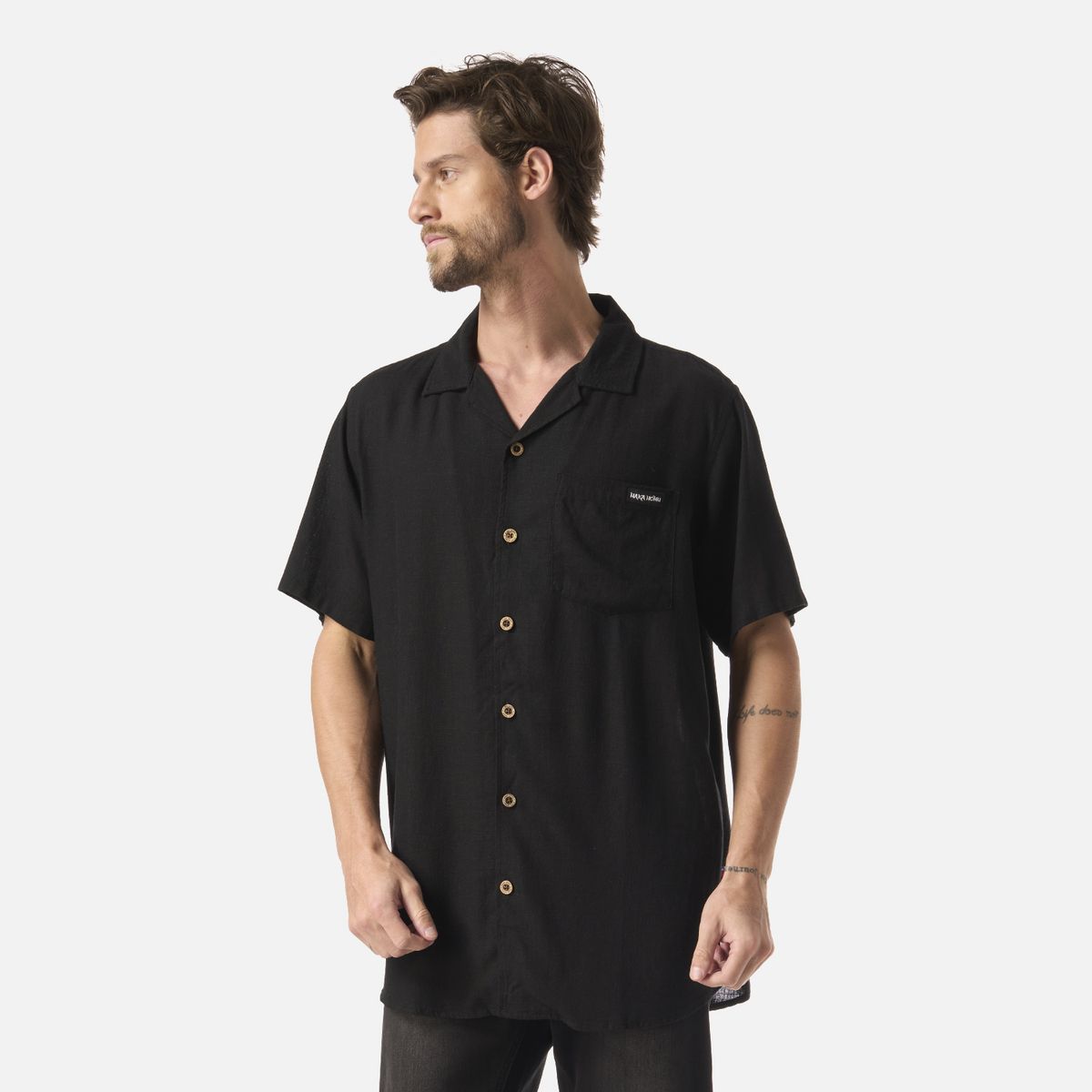 HAKA HONU - Camisa Hombre Linaje Negro Haka Honu