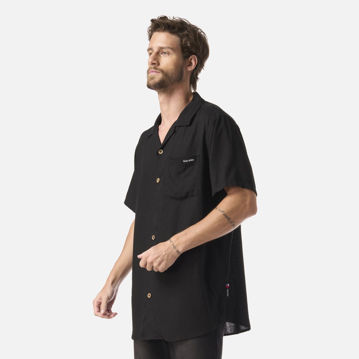 HAKA HONU - Camisa Hombre Linaje Negro Haka Honu