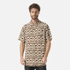 HAKA HONU - Camisa Hombre Good Karma Print Crema