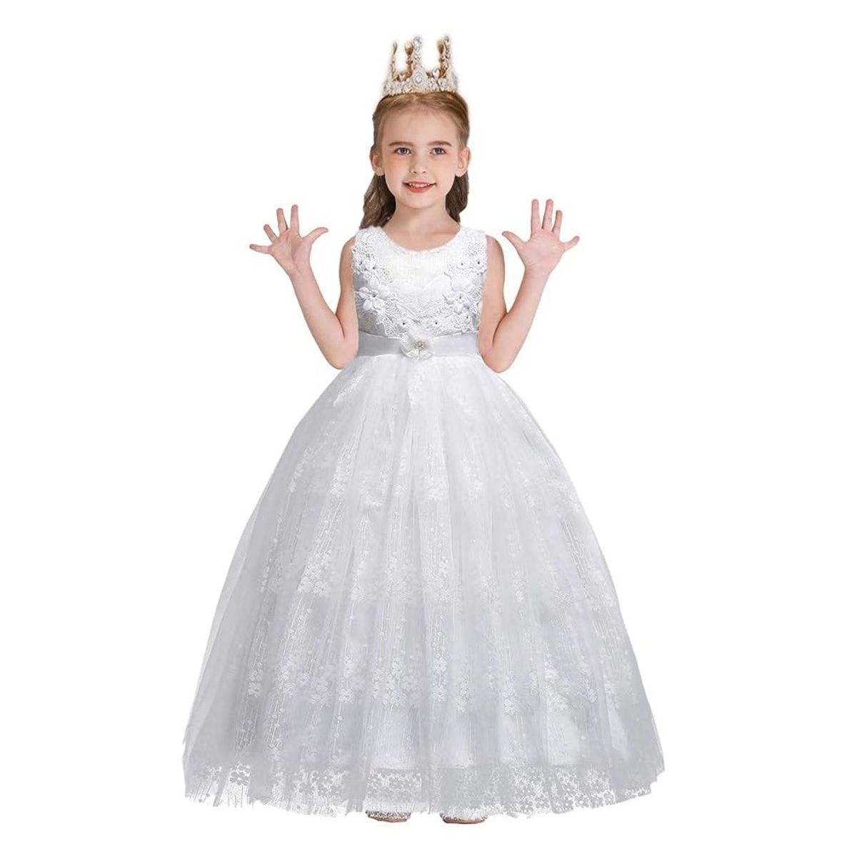 ALMA & DECO - Vestido Primera Comunión Bautizo Paje Boda Mod Magdalena Blanco
