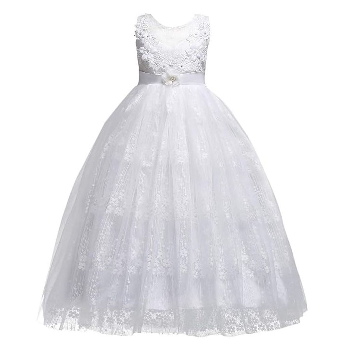 ALMA & DECO - Vestido Primera Comunión Bautizo Paje Boda Mod Magdalena Blanco