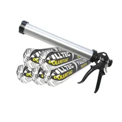 FULLTEC - Kit 5x Sello Poliuretano Blanco 600ml + Pistola Calafatera