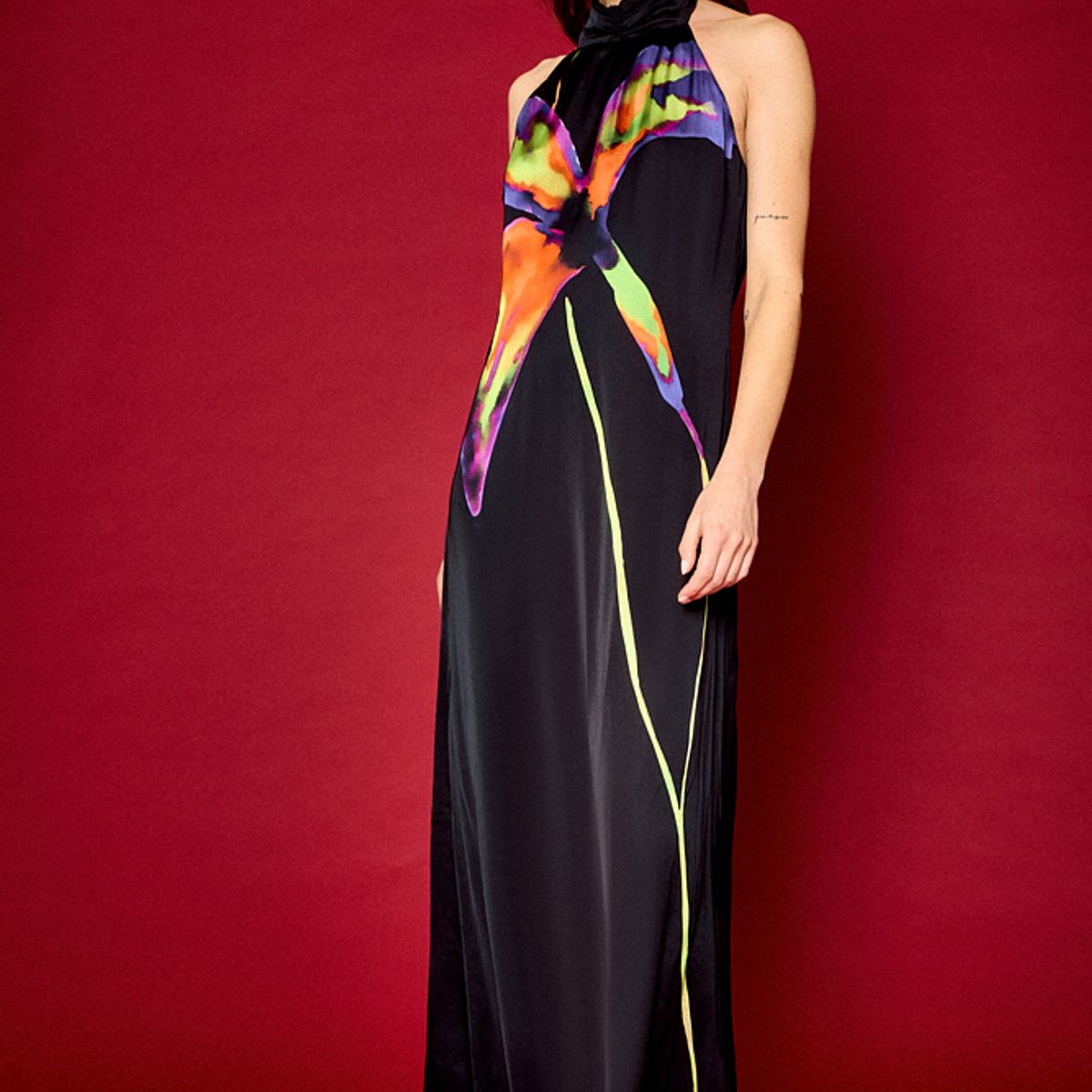 IO - Vestido Fantasia Largo Mujer Negro Io