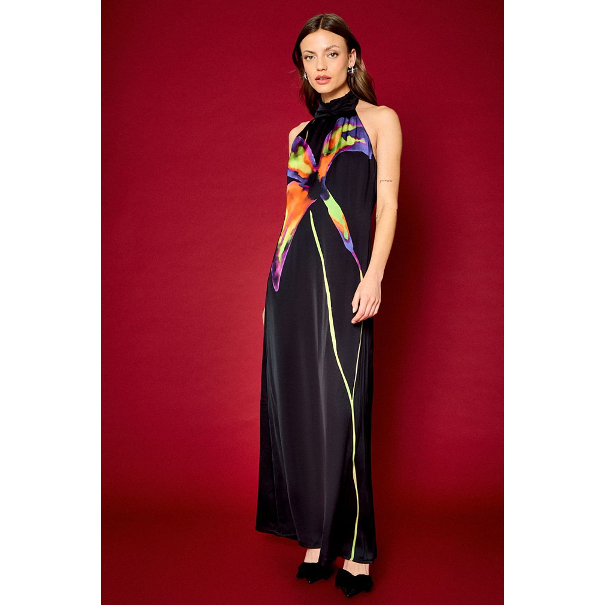 IO - Vestido Fantasia Largo Mujer Negro Io