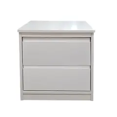 DECORACION CREATIVA - Velador 2 Cajones Blancos - Linea Minimal