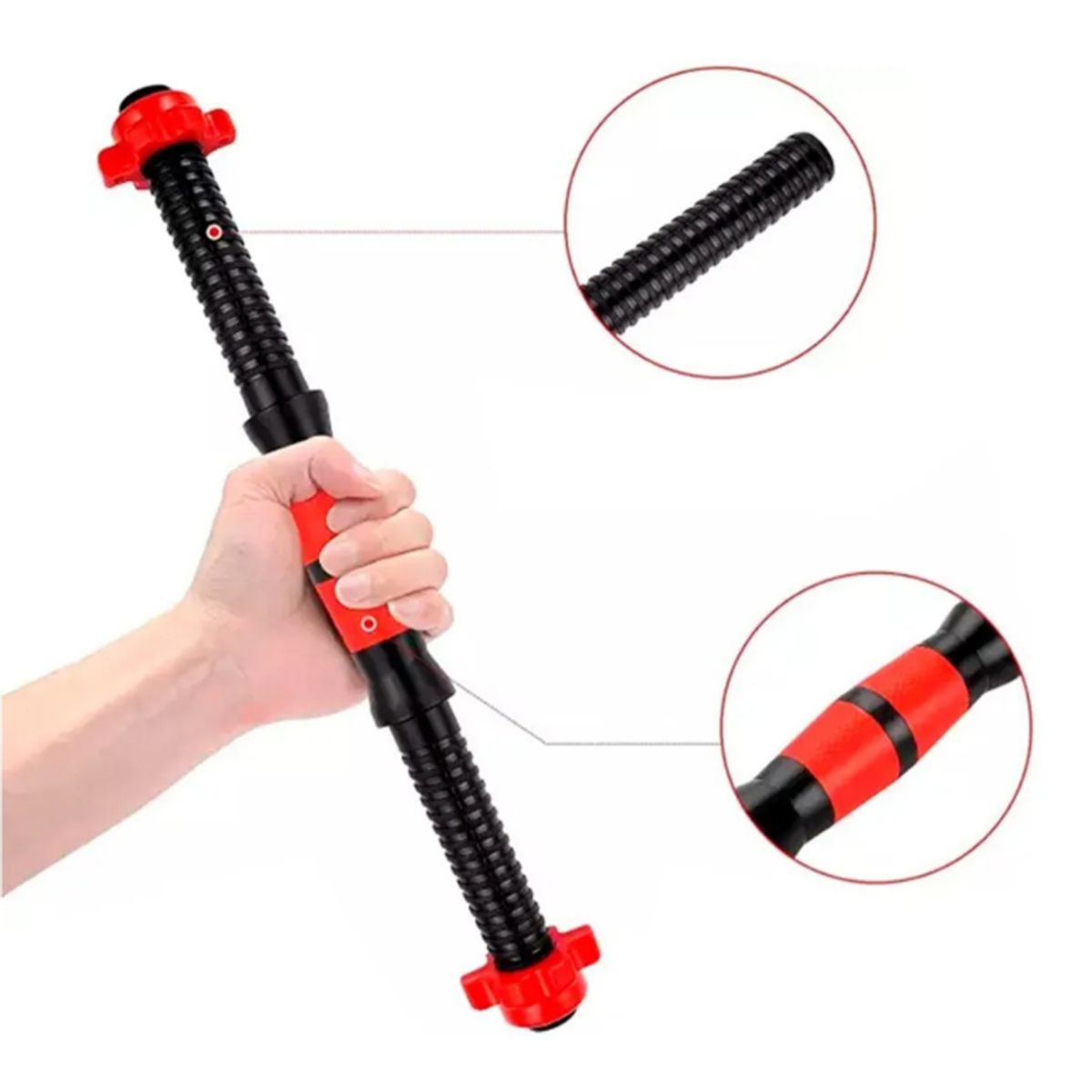 GENERICO - Set de Mancuernas y Barra Unibles 20 kg Pesas Ajustables 2 en 1