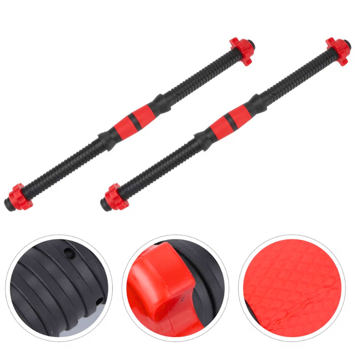 GENERICO - Set de Mancuernas y Barra Unibles 20 kg Pesas Ajustables 2 en 1