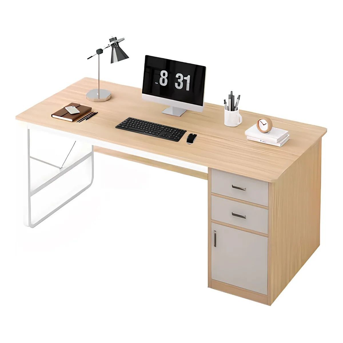 SHOP EHOME BAG - Escritorio 100cm Con Cajón Gabinete Pata Metálica Oficina.