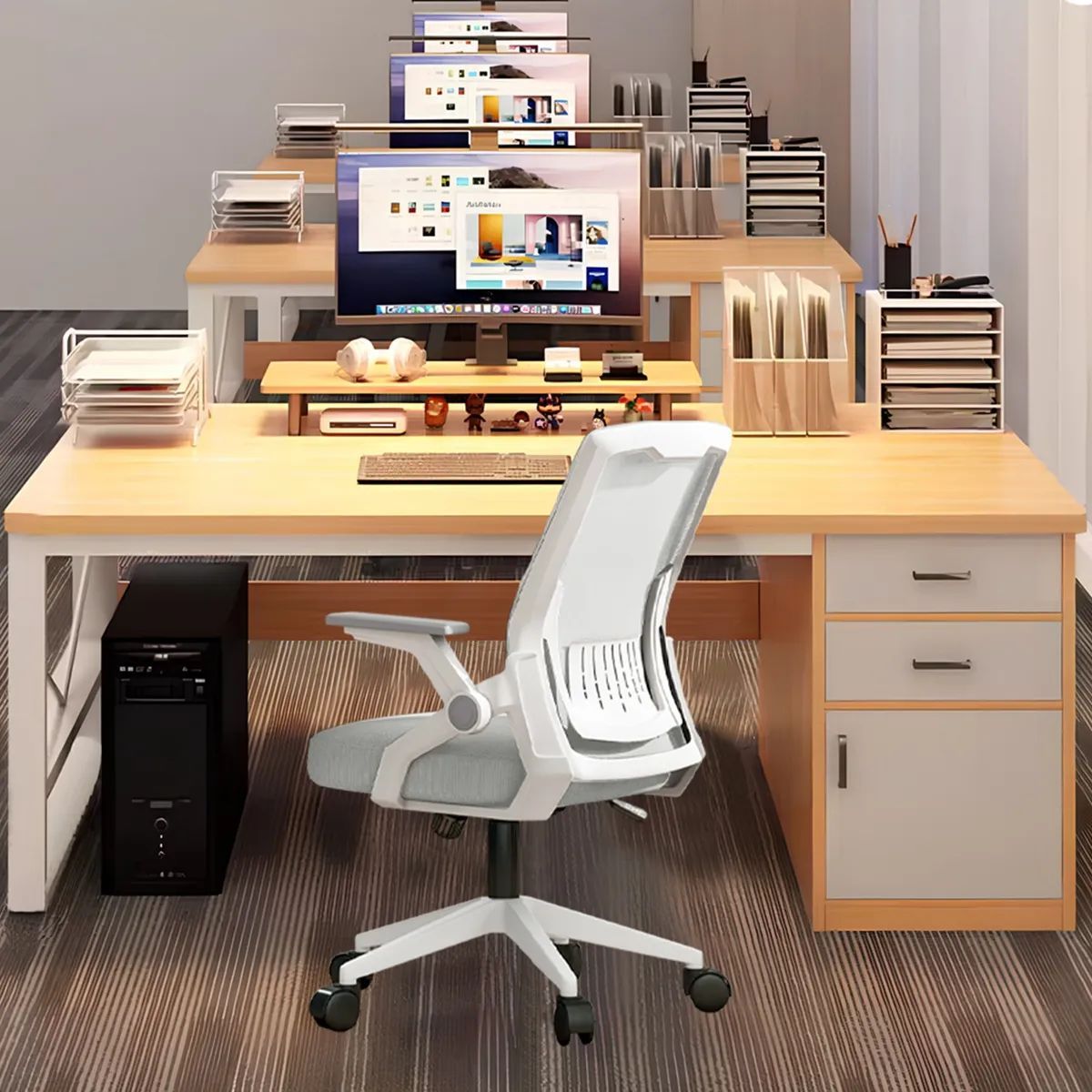 SHOP EHOME BAG - Escritorio 100cm Con Cajón Gabinete Pata Metálica Oficina.