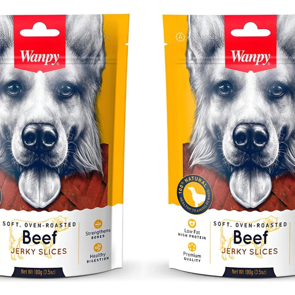 SNAK - X2 Snack Para Perros Wanpy Tiritas De Vacuno Beef 100g C/u